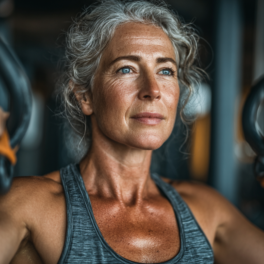 Активні літні люди під час тренування